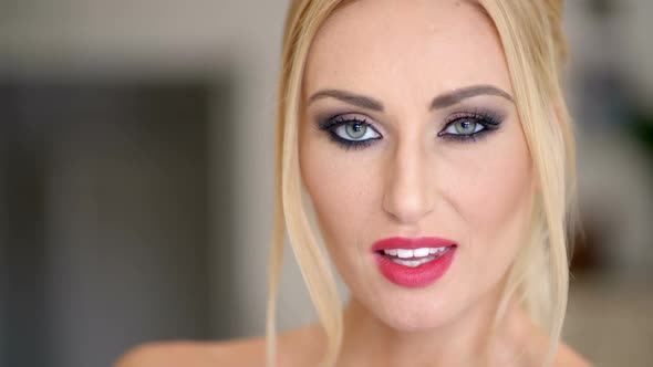 Pretty Face With Makeup Of A Blond Woman 2