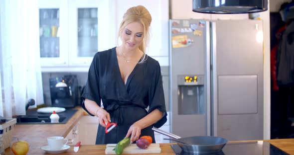 Stylish Woman Preparing Dinner In The Kitchen 2