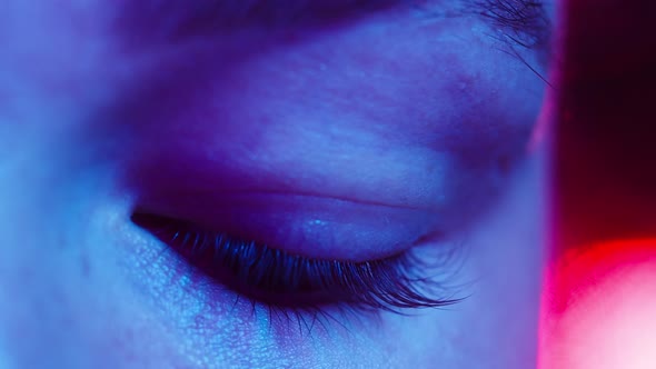 Closeup of Eye in the Ultraviolet Light