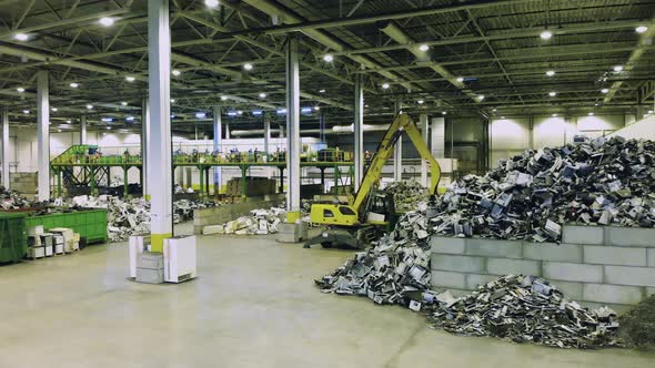 Recycling Center with Disposed Trash