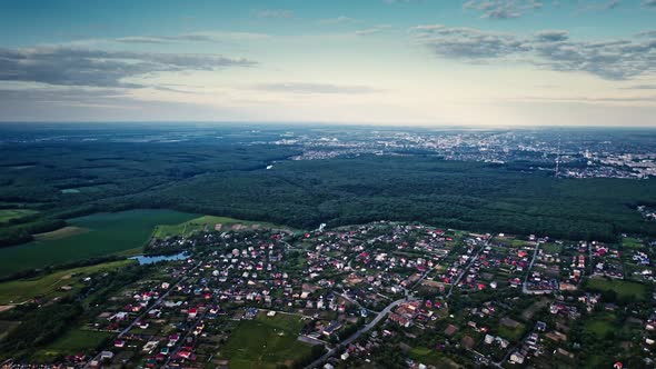 Aerial View of the Saburb Landscape