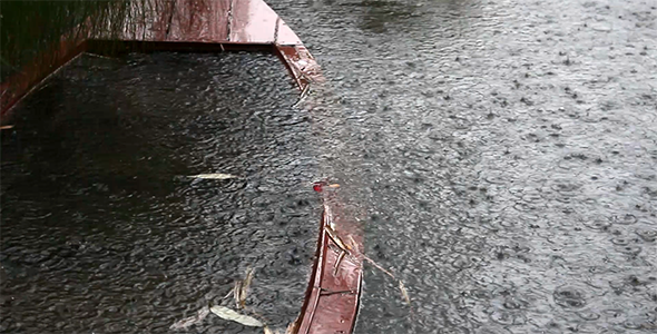 Sunken Boat in the Lake and Rain 2