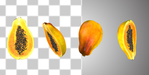 Half Cut Papaya Fruits