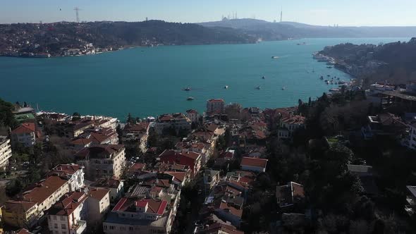 Istanbul Bebek Bosphorus Aerial View 3