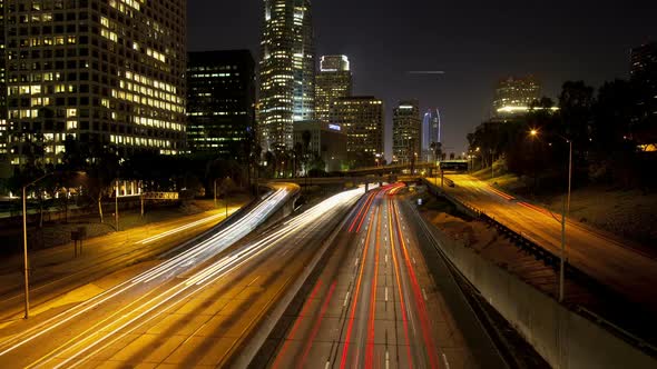 Downtown Los Angeles Traffic Night
