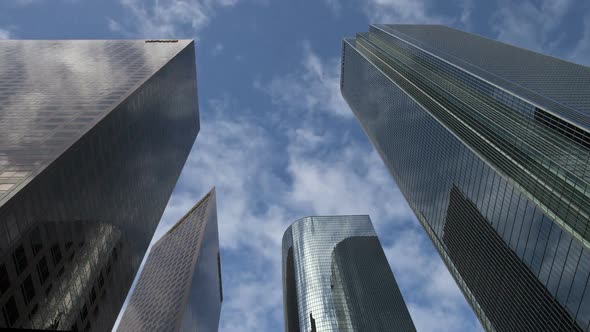 Clouds Passing Downtown Office Buildings In Los Angeles.