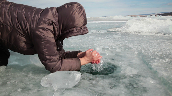 People at the Hole in the Ice