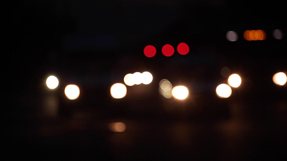 Cars in the City at Night