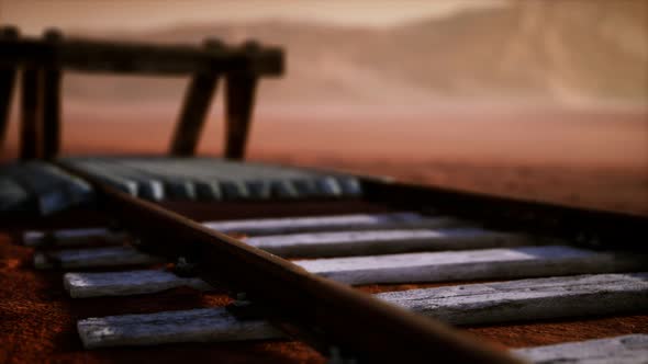 Abandoned Railway Tracks in the Desert