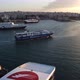 Drone View of a Small Sailing Ship in the Port of Athens After Sunset - VideoHive Item for Sale