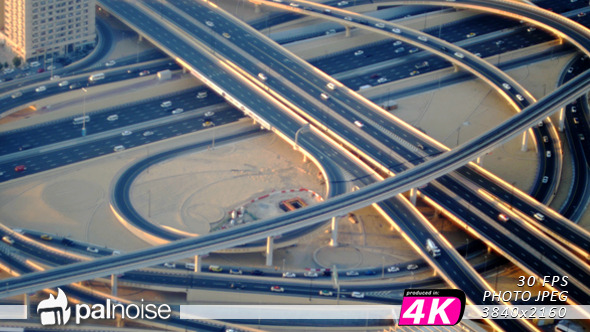 Cars Roundabout From Above Aerial