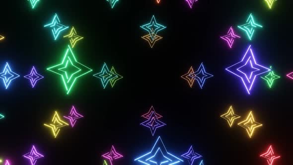 Neon Twinkling Disco Stars 02