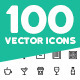 100 Vector Outline Icons Pack - GraphicRiver Item for Sale