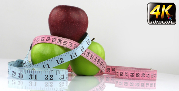 Apple and Measurement Diet Fit Life Concept 6