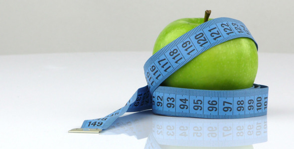 Apple and Measurement Diet Fit Life Concept 8