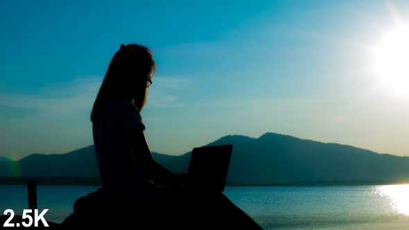 Woman Working With Laptop