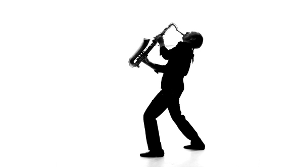  Musician Emotionally Plays On Saxophone