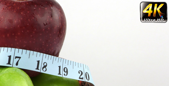 Apple and Measurement Diet Fit Life Concept 9