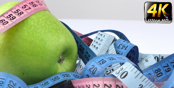 Apple and Measurement Diet Fit Life Concept 10