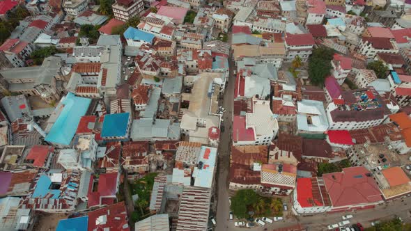 Aerial view of Zanzibar Island in Tanzania.