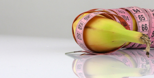 Banana and Measurement Diet Fit Life Concept 2