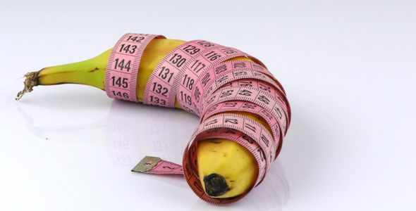 Banana and Measurement Diet Fit Life Concept 3