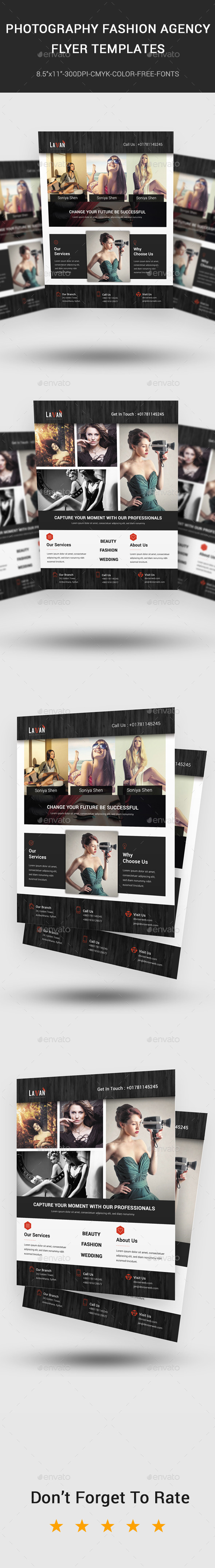 Photography Fashion Agency Flyer Templates