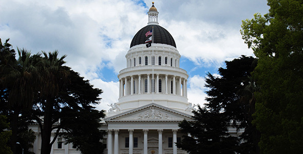 Storm Rolls over the California State Capitol