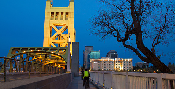 Sacramento's Tower Bridge and Skyline