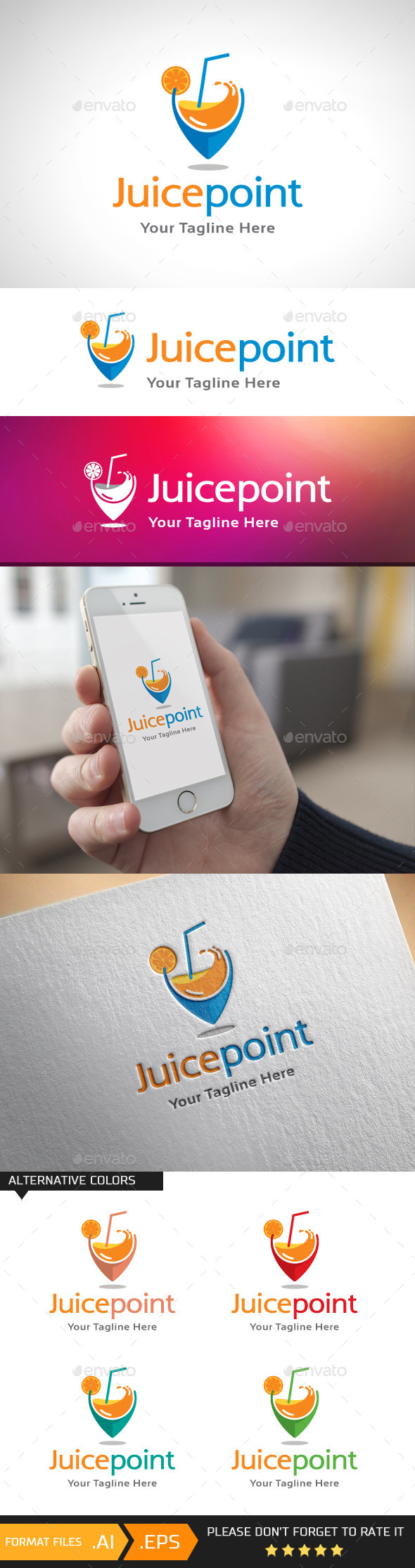 Juice Point Location Logo Template