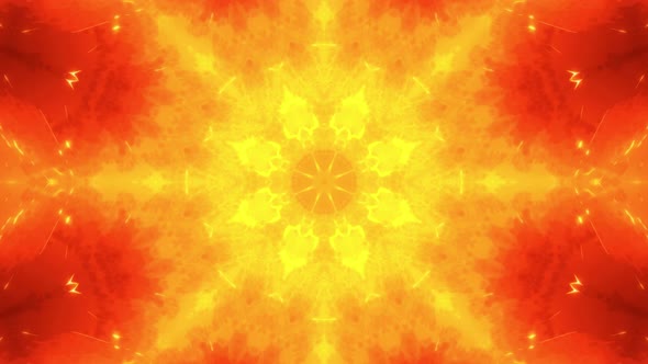 Abstract Flame Kaleidoscope Background