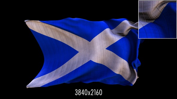 Overlay Flag of Scotland /  Saint Andrew's Cross Billowing