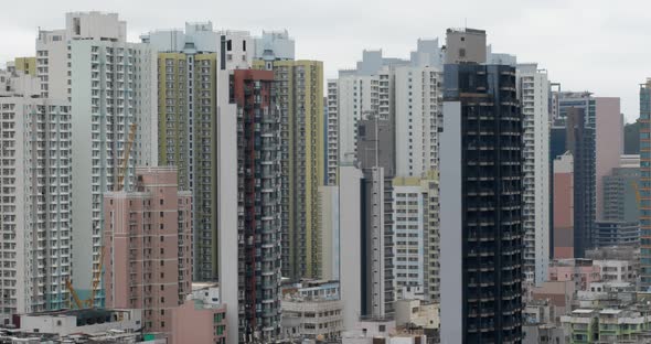 Hong Kong city with residential building