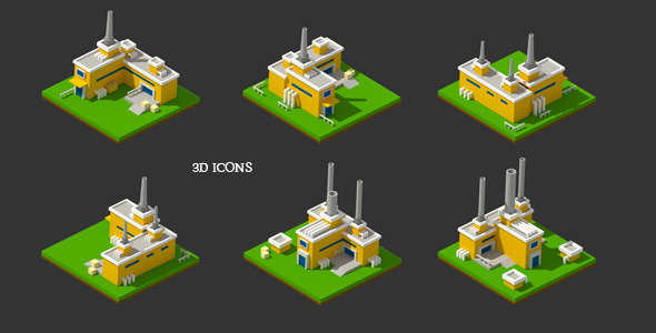 3d Animated Icons on Industrial Topics