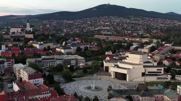 Aerial view of the center of Nitra in Slovakia