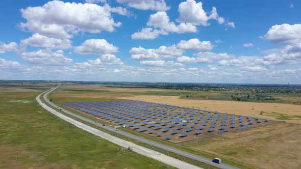 Solar Panels Aerial View 