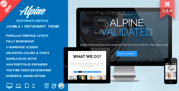 Alpine - responsywny szablon jednej strony Joomla