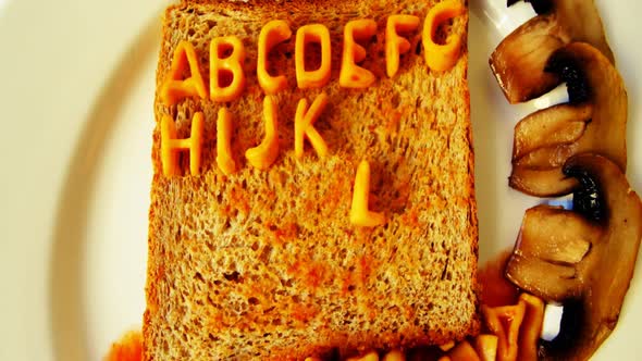Alphabet Stop Motion Animation With Spaghetti Letters On Toast 3