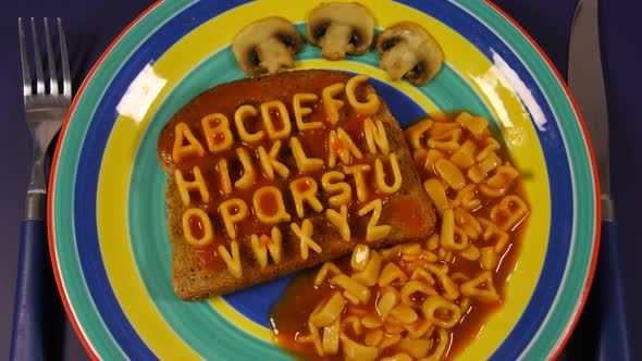 Alphabet Stop Motion Animation With Spaghetti Letters On Toast 4