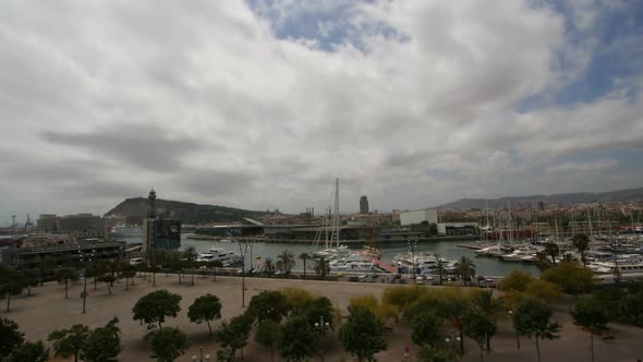 View Of The Port Olympic In Barcelona, Spain