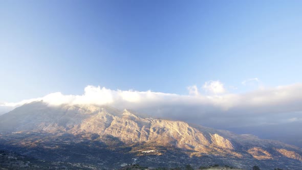 Moving Clouds Over Mountains In Crete, Greece 1