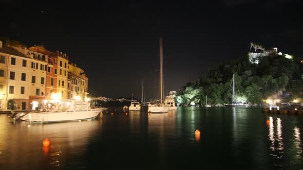 Portofinoharbour At Night Italy 2