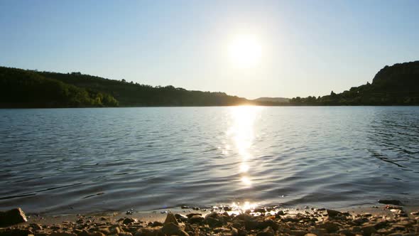 Timelapse Of Sun Setting Over A Lake In France 3