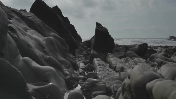 Timelapse Of The Stunning And Dramatic Coastline At Bedruthan Steps On The Cornwall Coast, England