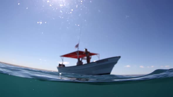 Shot Of Boat From Underwater