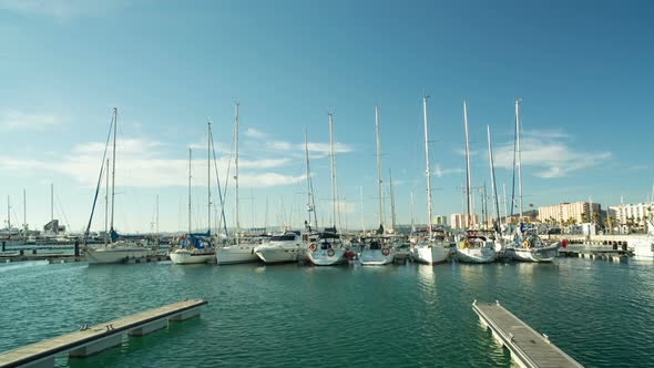 Boats Moored In La Linia, Next To Gibraltar In Southern Spain 2