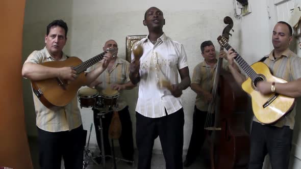 The Cuban Band Eco Caribe Filmed Performing In Havana. All Band Members Are Model Released. 1