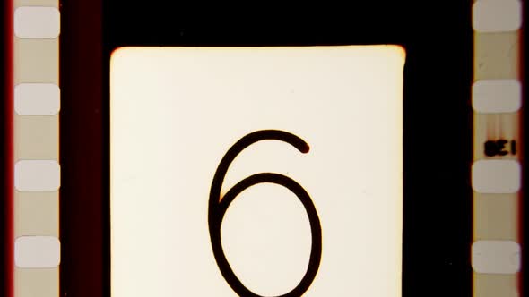 Universal Film/Academy Leader Countdown, Made Using 35mm Celluloid Film Strip. 3