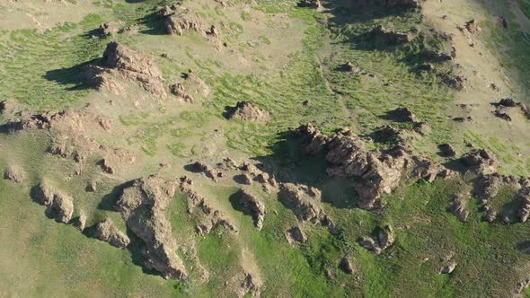 Aerial View of Mountains in Yol Valley Mongolia