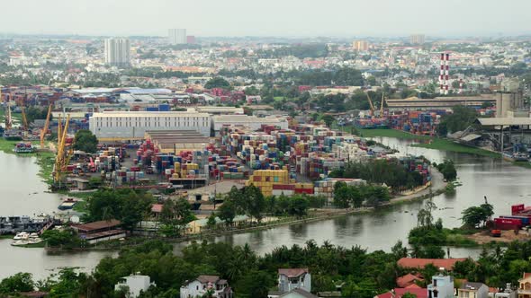 Busy Shipping Container Port In Ho Chi Minh City (Saigon) 2